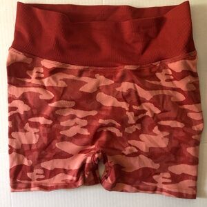 PINK Victoria's Secret Brick red camo workout shorts